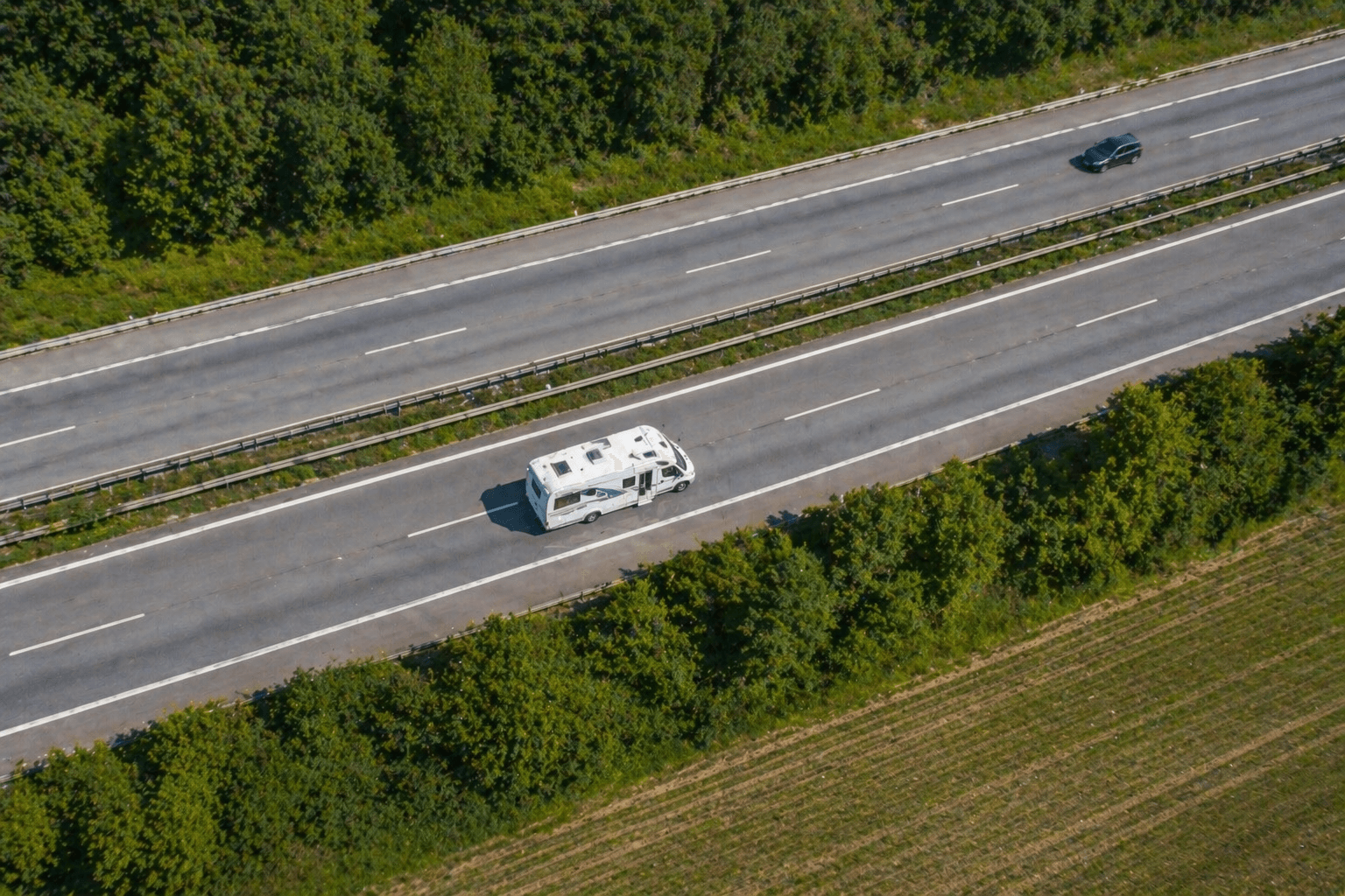 Freiheit – Wohnmobil von oben